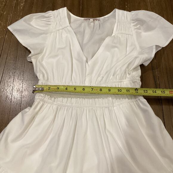 Marea by liz joy white Flutter mini Dress short sleeve 100% cotton extra small - Picture 6 of 8